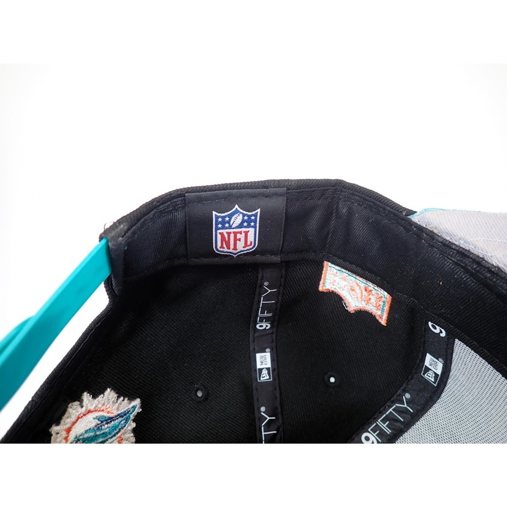 New Era 9FIFTY Miami Dolphins Snapback Hat Black Teal NFL Football Cap - Picture 8 of 9